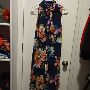 Spense Blue and Orange Floral Dress